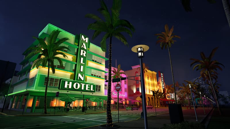HELIX Pacifica — Marlin Hotel & Salsero, night